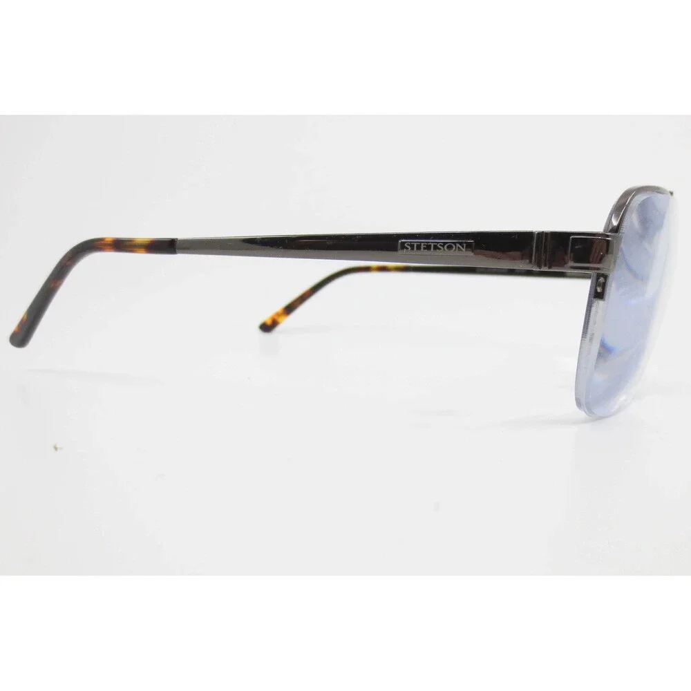 Stetson 296 Zyloware Gunmetal Semi Rimless Aviator Eyeglass Frames 55-18-145 058